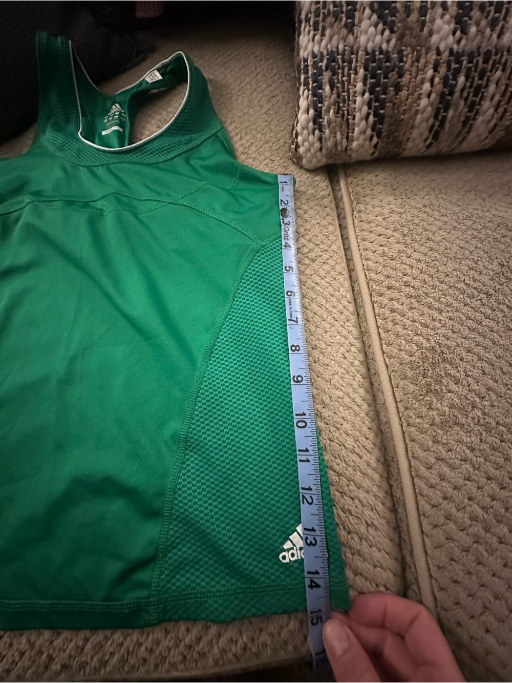 adidas Green Mesh-Panel Racerback Tank - Picture 6 of 6